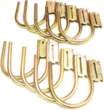 Load image into Gallery viewer, Pack of 10 Heavy-Duty E Track J Hooks - Gold Zinc-Plated for Cargo Management
