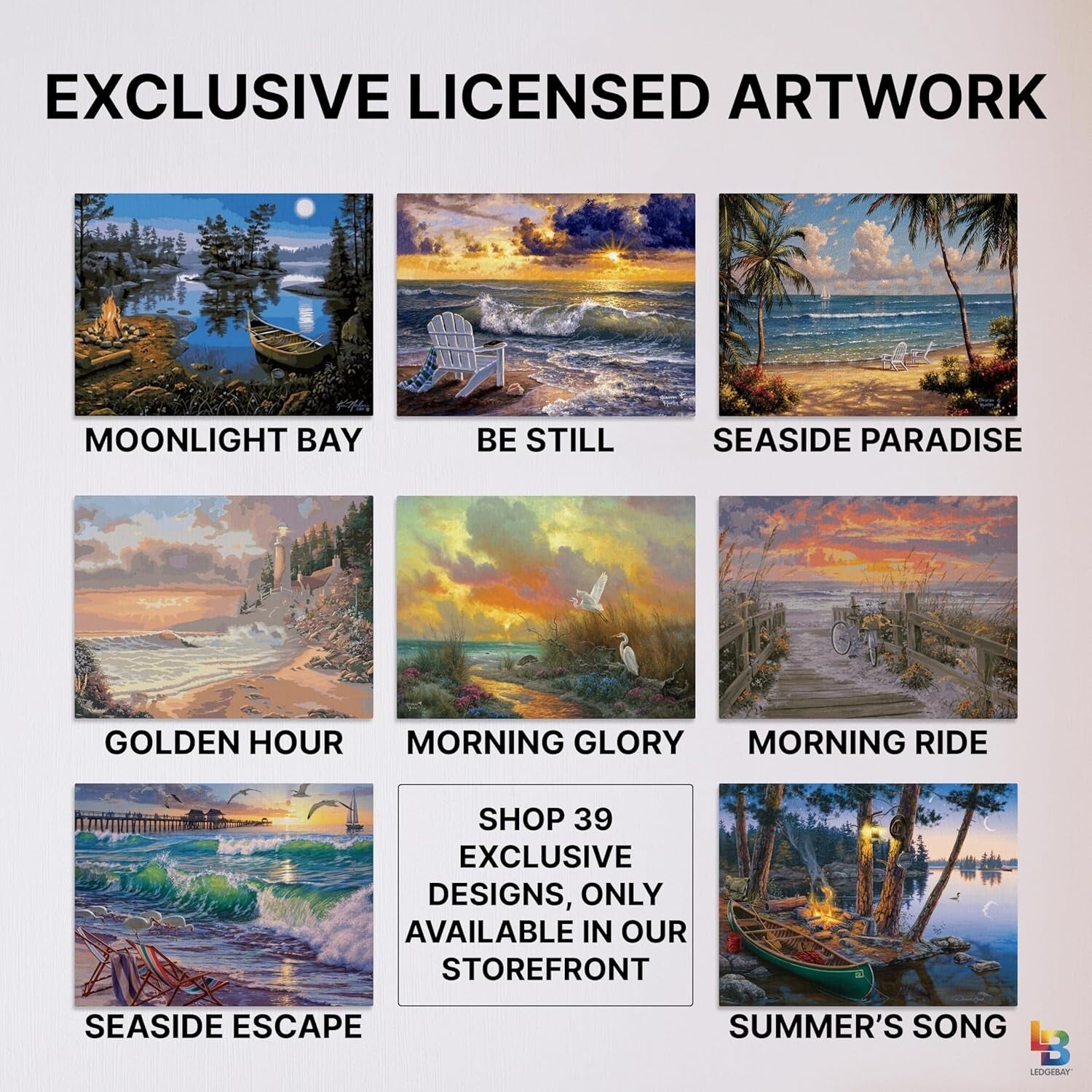 Seaside Paradise 16x20 Paint by Numbers Kit with Framed Canvas & Easel