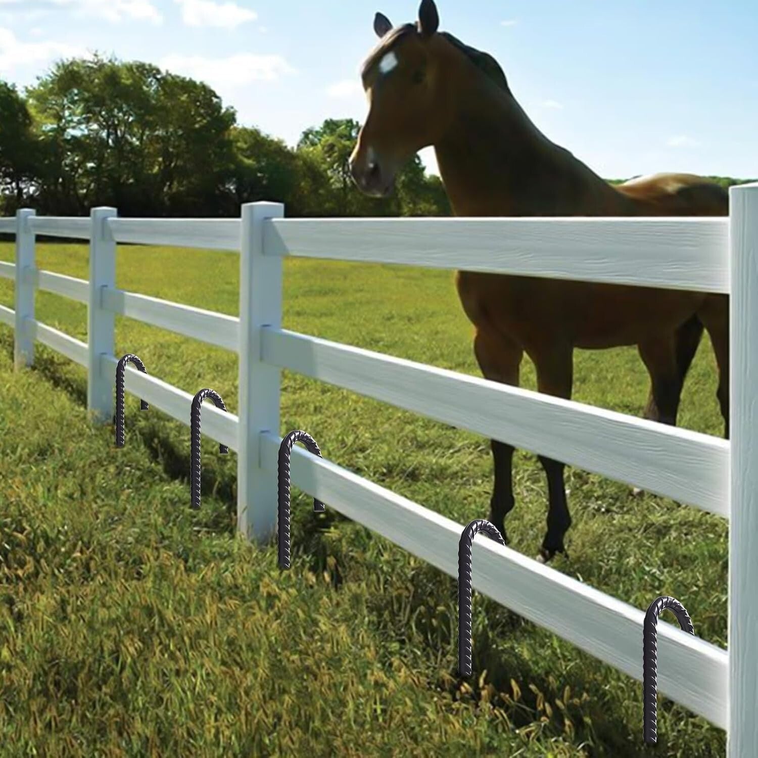 Durable 24-Inch J-Hook Rebar Anchors - Set of 20 for Outdoor Equipment Stability