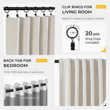 Load image into Gallery viewer, 100% Blackout Curtains for Bedroom - 80 Inch Beige Thermal Insulated Drapes