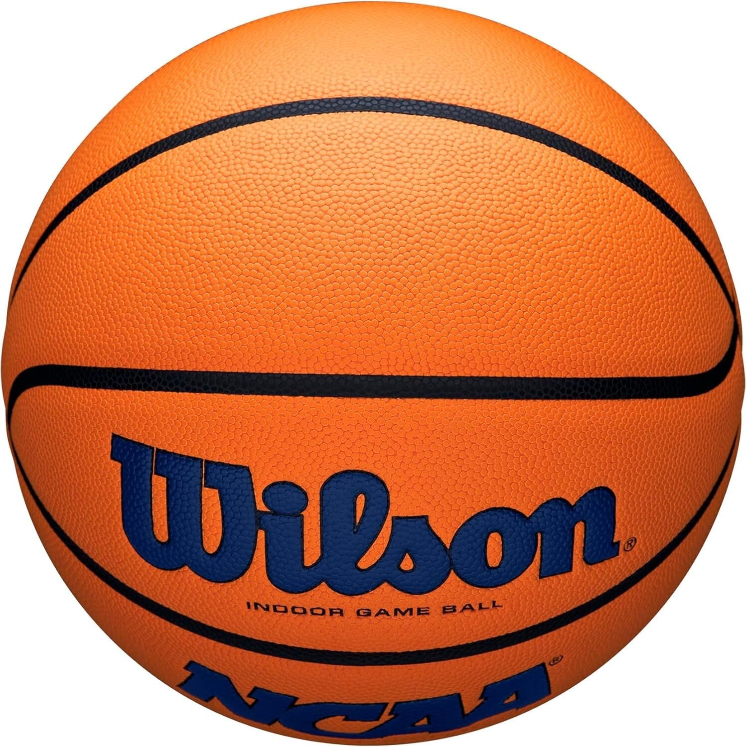 Official NCAA Indoor Game Basketball - Size 7, Navy/Orange - 29.5" Diameter