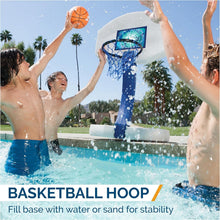 Load image into Gallery viewer, Effortless 2-in-1 Volleyball and Basketball Set for Above and In-Ground Pools