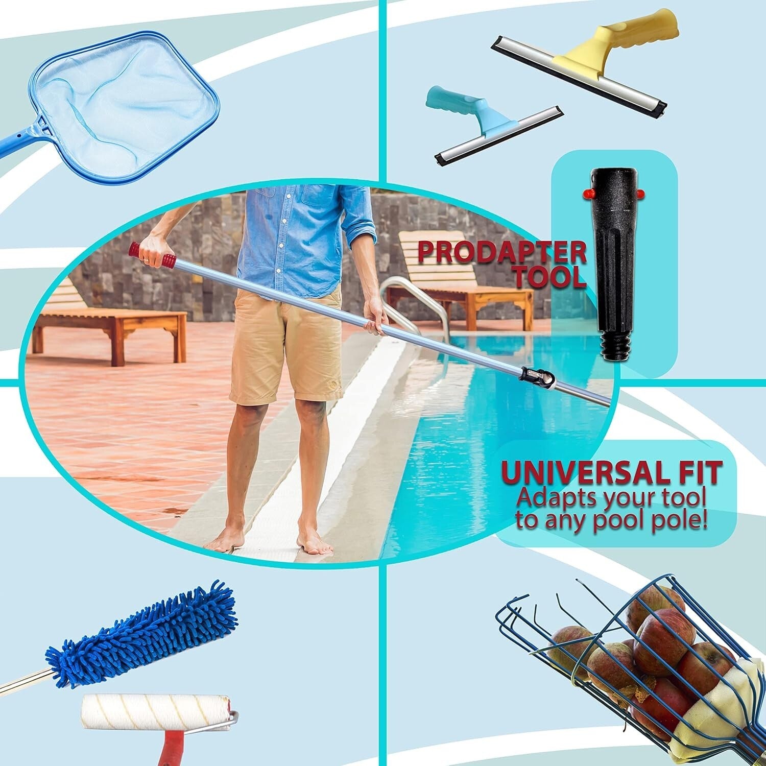 Effortless Cleaning with Snaplite 16 Ft Telescopic Pool Pole & Universal Adapter