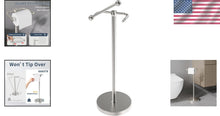 Load image into Gallery viewer, Floor Standing Toilet Paper Holder – Pivoting Stainless Steel with Stable Base