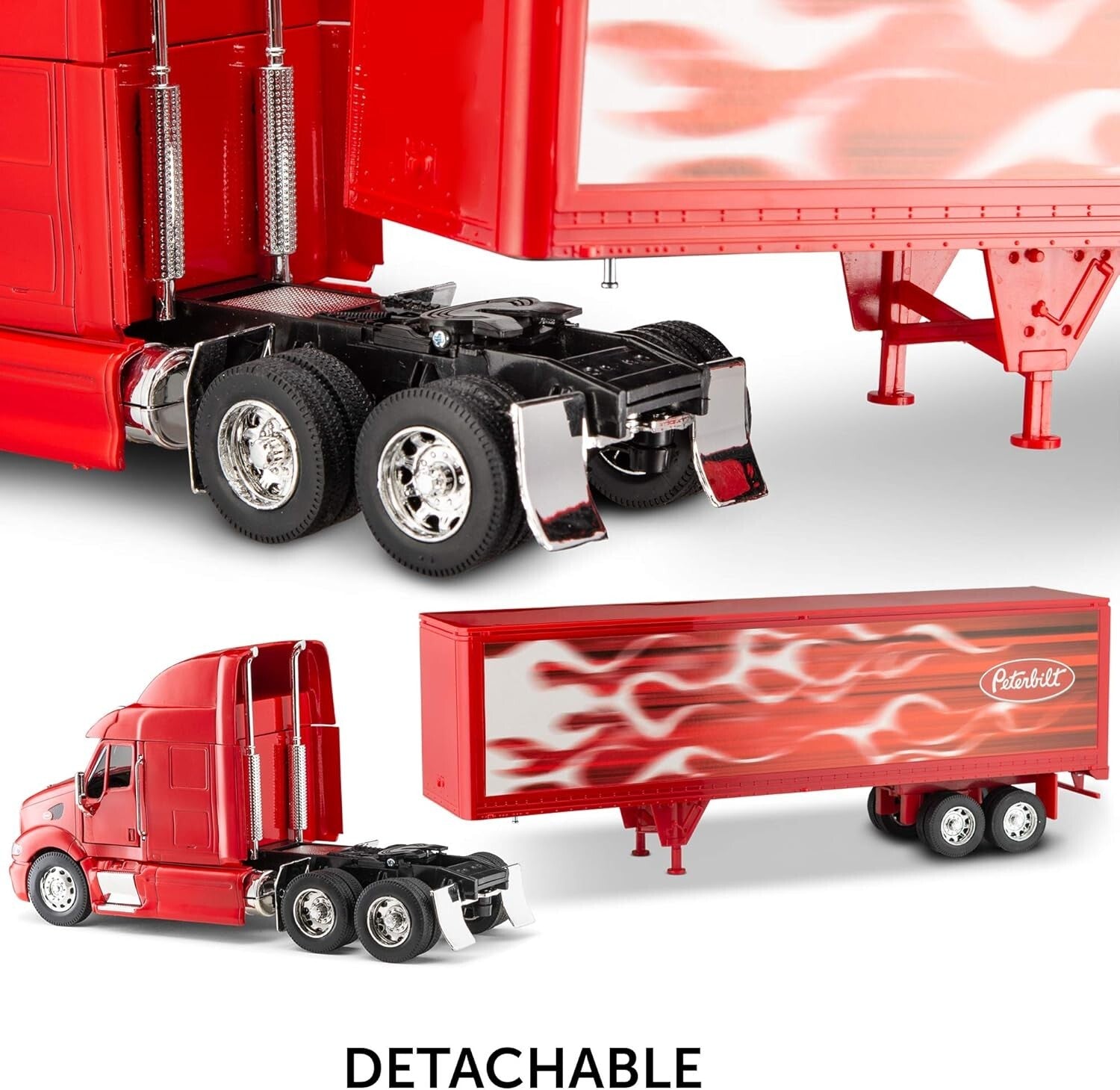 Detachable 1/32 Scale Toy Truck & Trailer Set for Imaginative Play Adventure