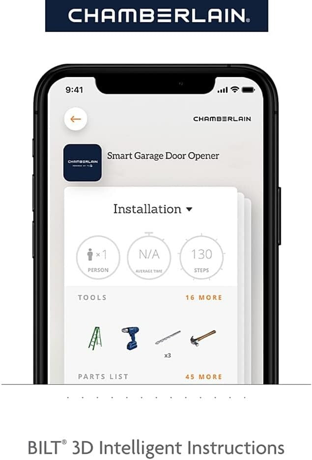Smart Garage Door Opener with Battery Backup, Remote Control & Quiet Operation