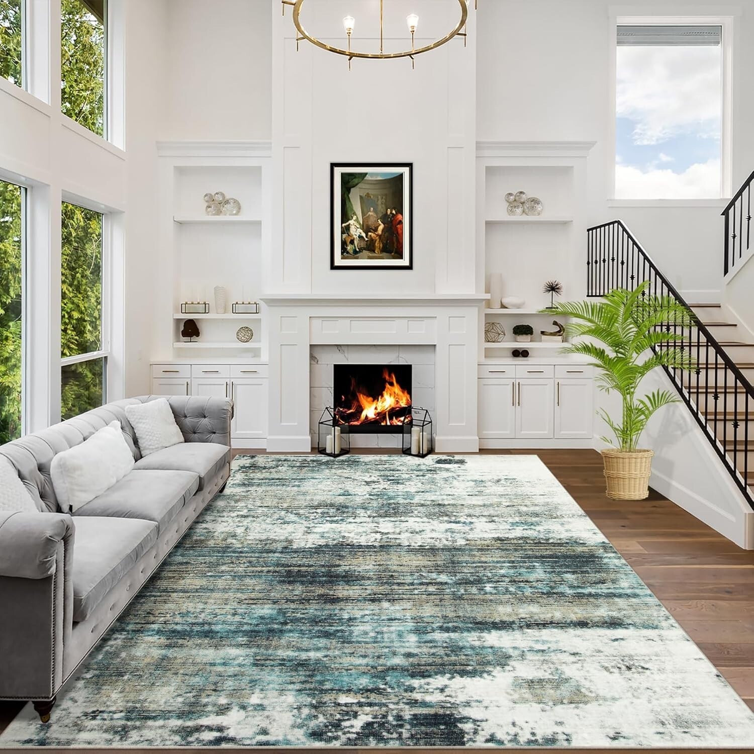 Soft Touch 8' x 10' Indoor Abstract Area Rug - Safe, Stylish, and Easy to Care