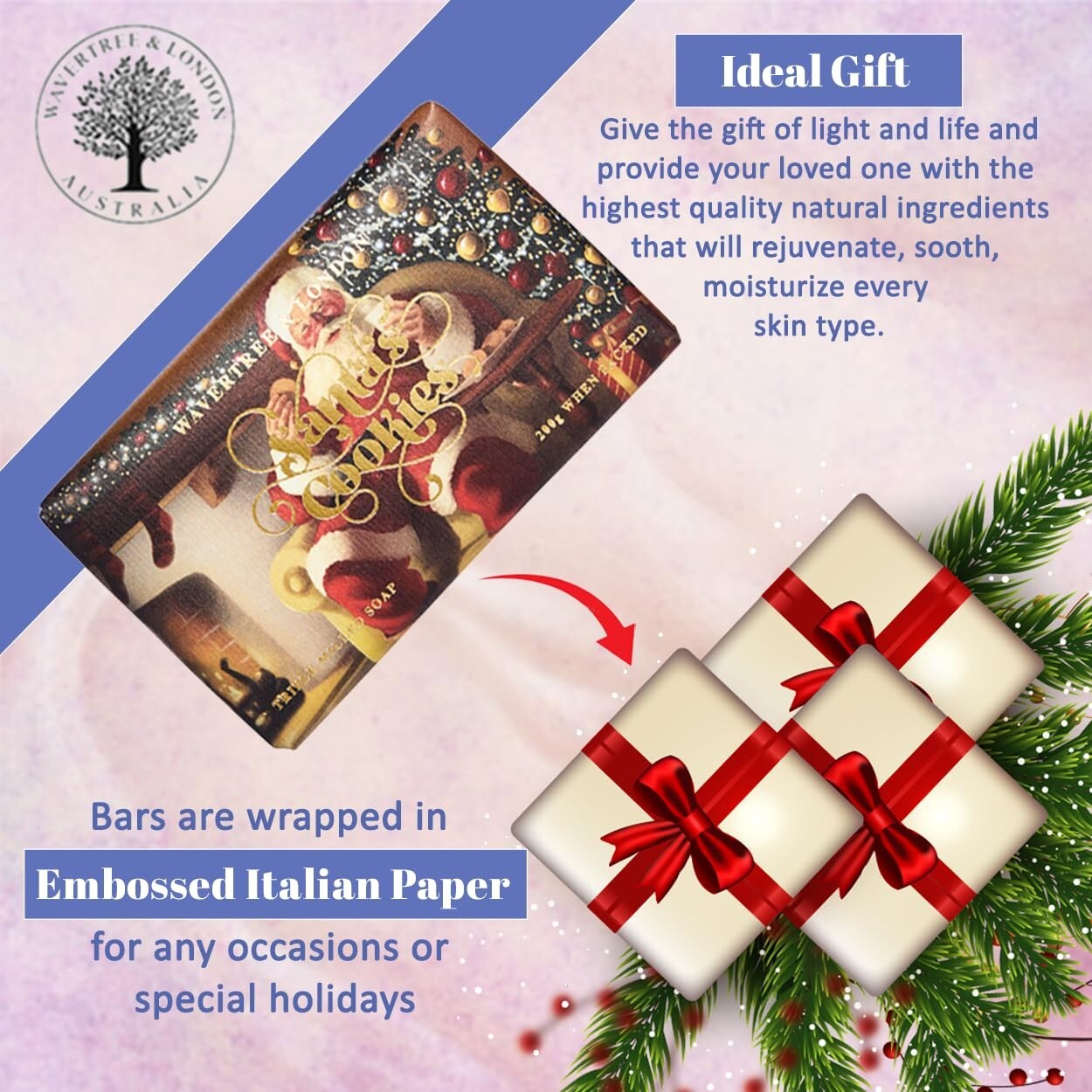 Elegant 8-Pack Natural Soap Bars with Shea Butter - French Triple Milled Quality