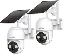 Load image into Gallery viewer, 2-Pack Solar Powered 4MP Cameras with Night Vision &amp; Cloud Storage Options