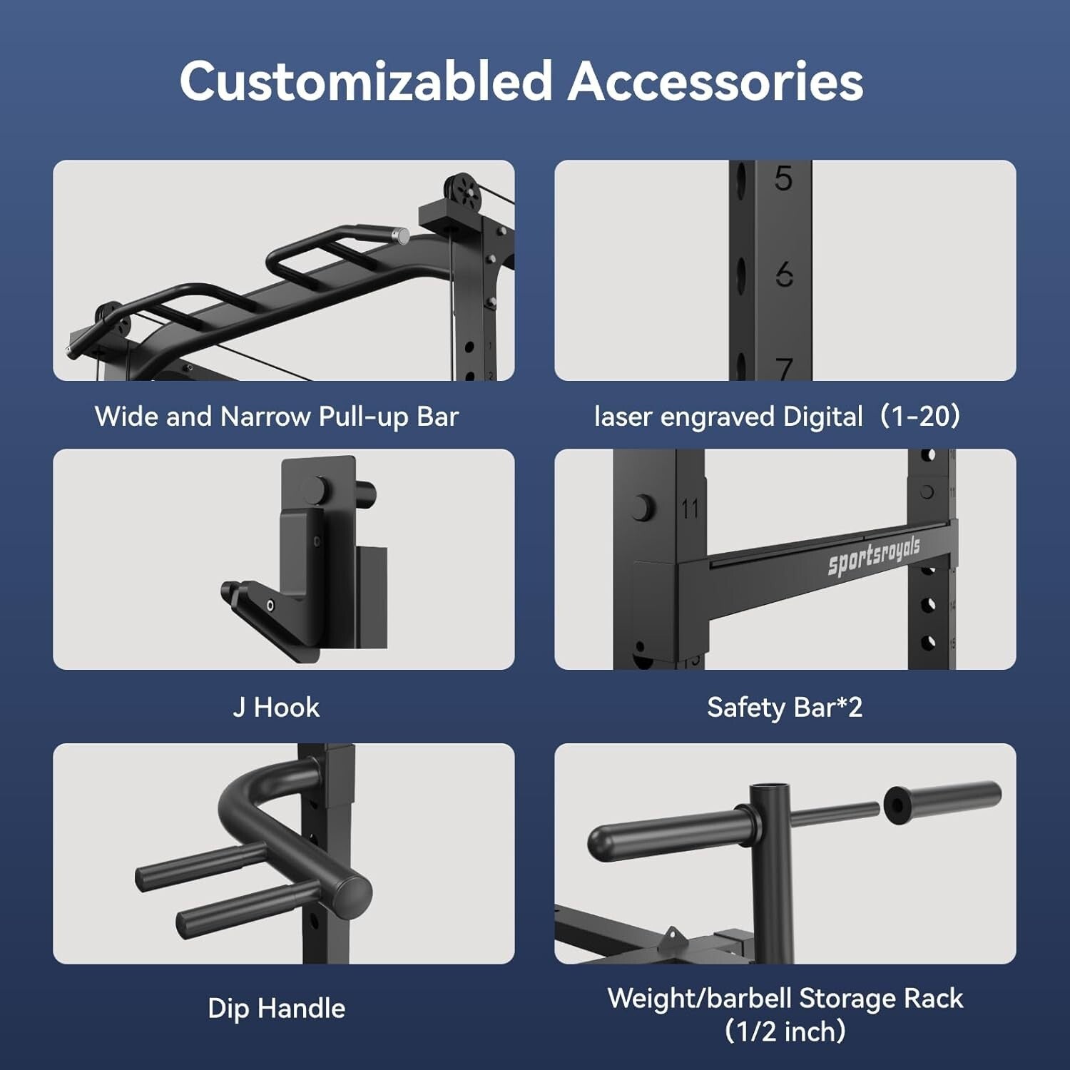 1600lbs Multi-Function Power Rack with Adjustable Cable Crossover Gym System
