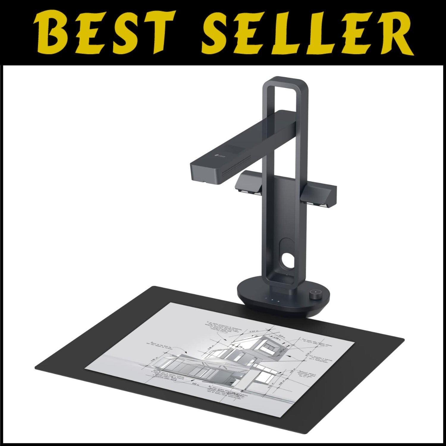 Ultra-Fast Book & Document Scanner with 32 LED Lights - Windows & Mac Compatible