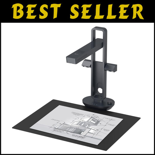 Ultra-Fast Book & Document Scanner with 32 LED Lights - Windows & Mac Compatible