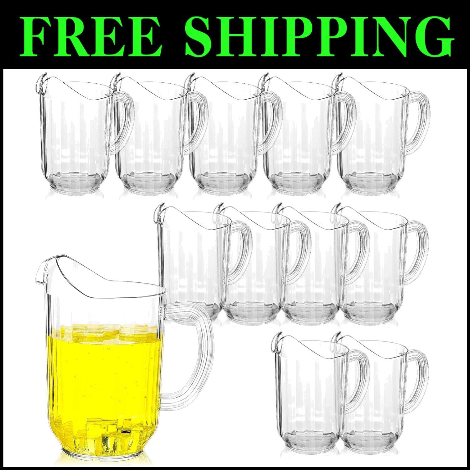 Lightweight Half-Gallon Clear Beverage Jugs - 12 Pack Perfect for Entertaining