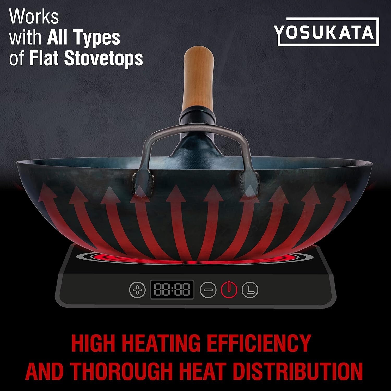 13.5" Blue Carbon Steel Wok - Pre-Seasoned for Induction and Gas Cooking