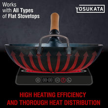 Load image into Gallery viewer, 13.5" Blue Carbon Steel Wok - Pre-Seasoned for Induction and Gas Cooking
