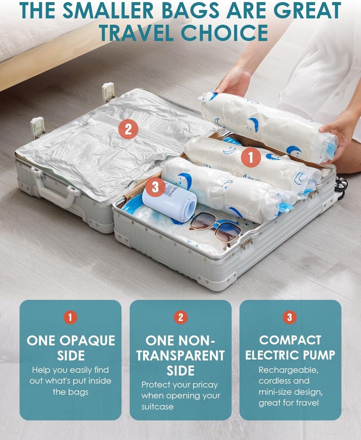 Durable Vacuum Sealed Bags with Rechargeable Pump - 35 Sizes for Optimal Storage