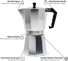 Load image into Gallery viewer, Classic Stovetop Espresso Maker - 12-Cup Moka Pot for Authentic Italian Coffee
