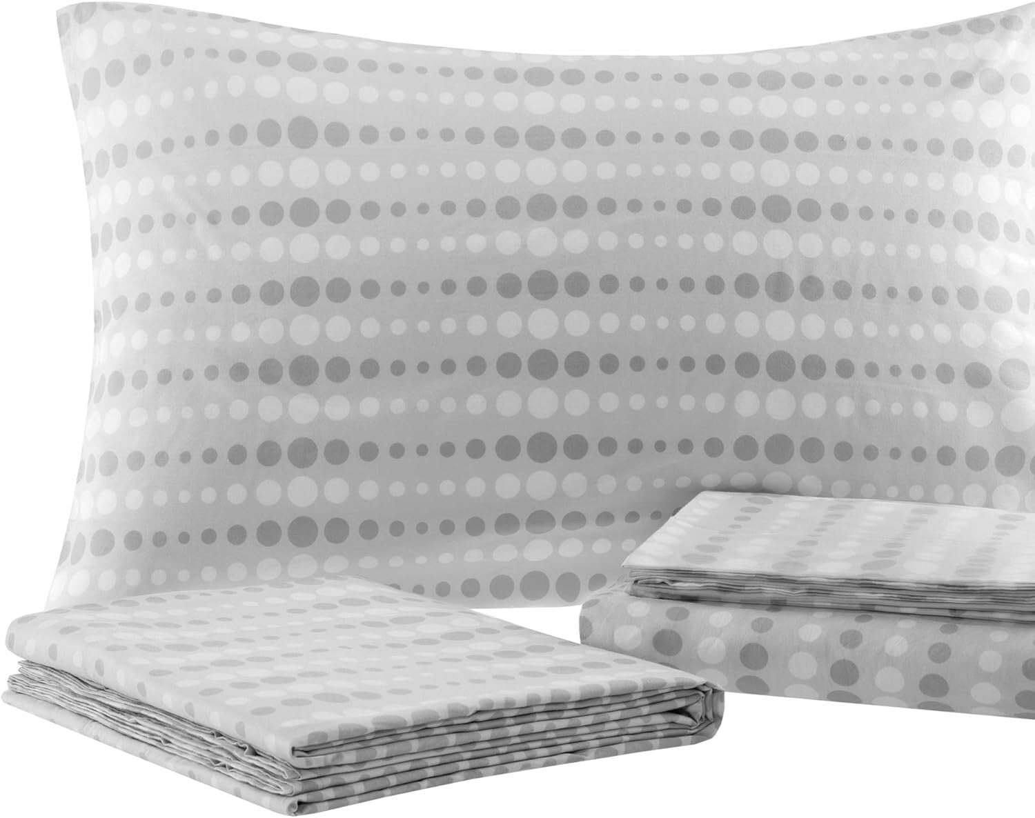 Essentials Bed in a Bag: Twin Comforter & Geometric Sheet Set, Grey/Aqua Design