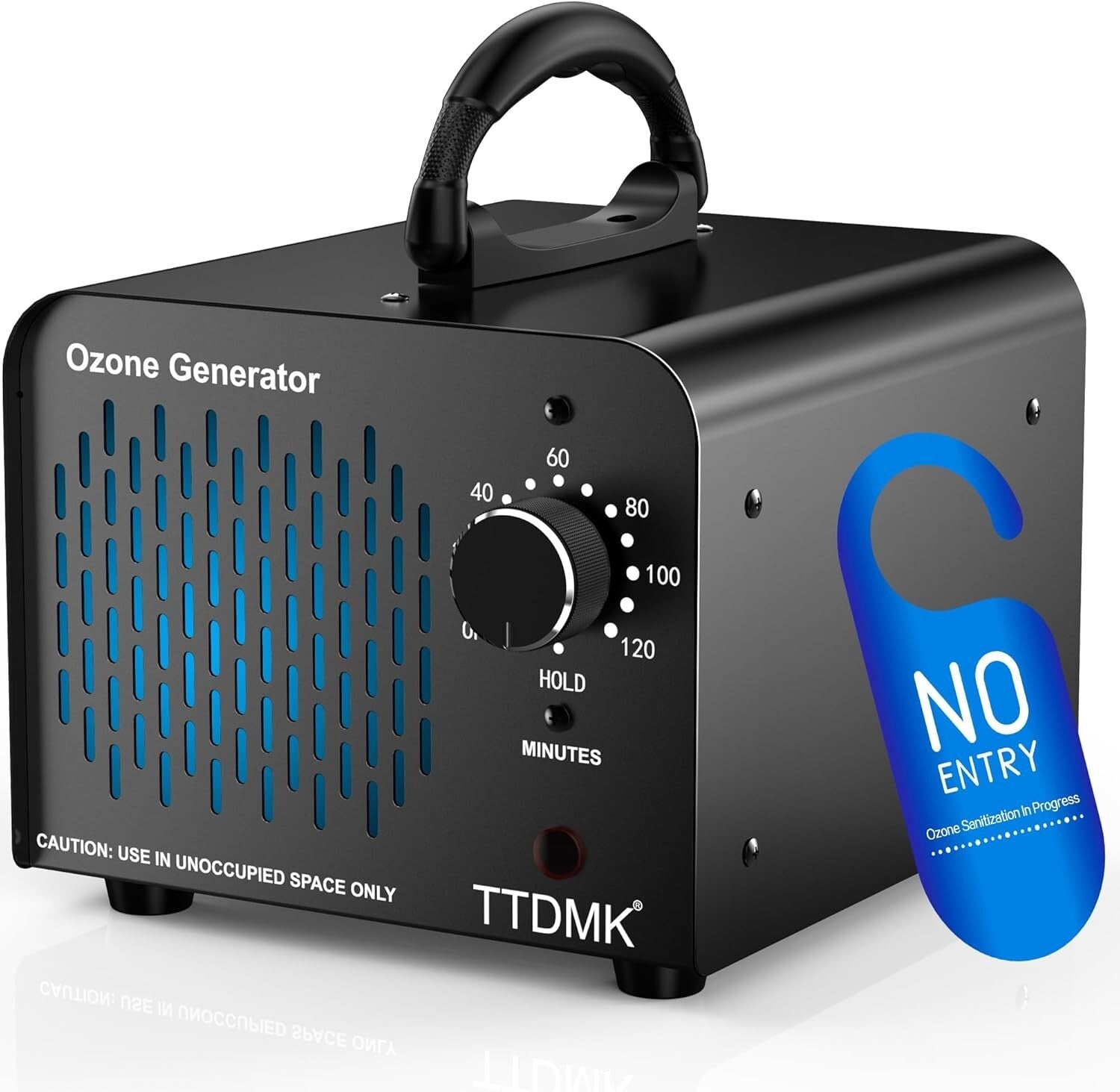 Durable Black Ozone Generator - 58,000mg/h for Smoke, Pet, and Air Quality
