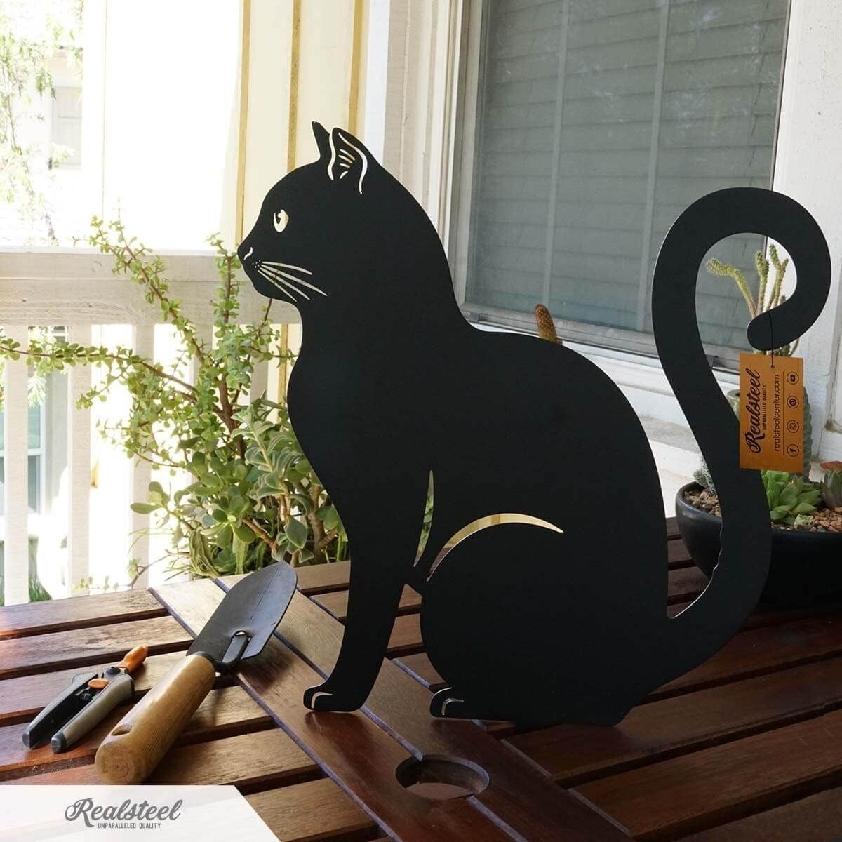 Freestanding Steel Cat Sculptures - Delightful Yard Decor for All Seasons