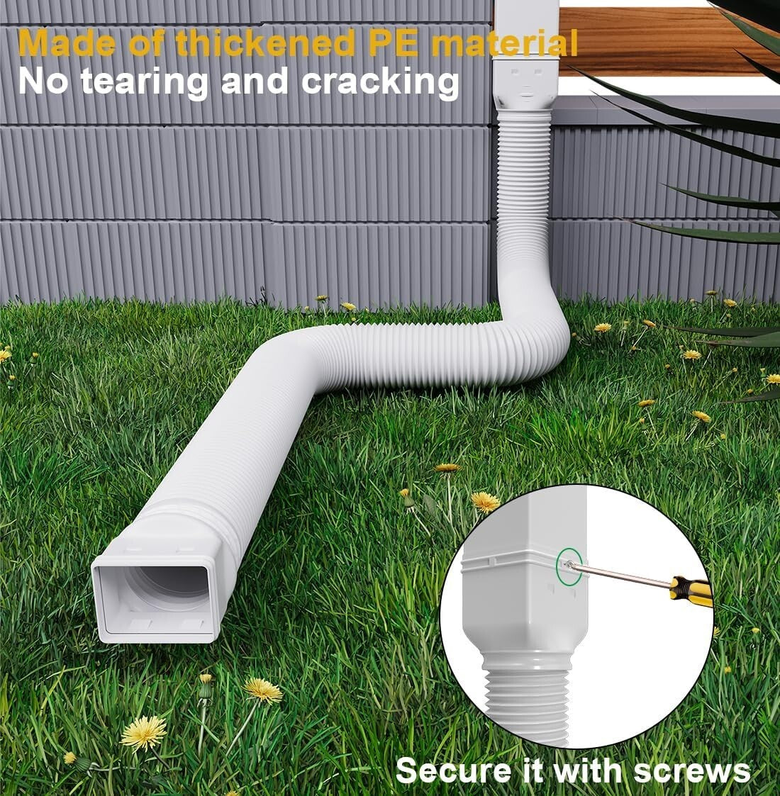 Durable Downspout Drain Pipe Extensions with Adapters - 21-66 Inches Adjustable