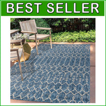 Load image into Gallery viewer, Stylish 5'3"x7'7" Navy/Light Gray Geometric Rug - Easy Clean and Stain-Resistant