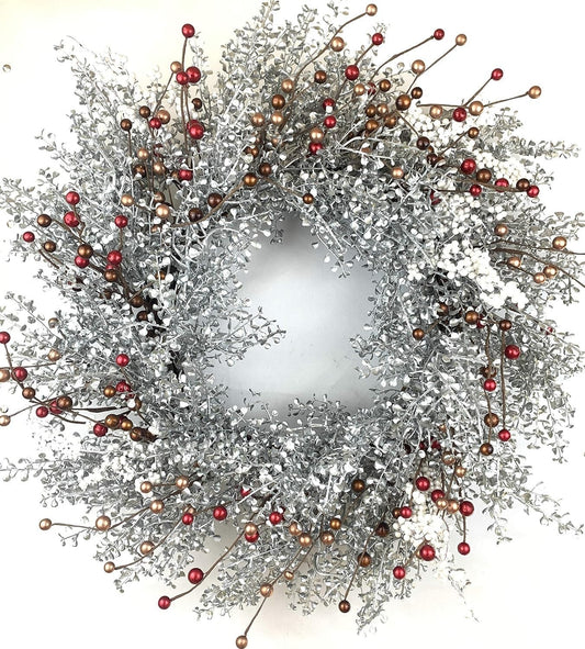 Adjustable 24-Inch Winter Wreath for Door or Wall – Low Maintenance Decor