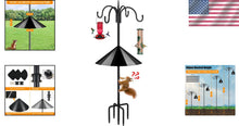 Load image into Gallery viewer, Sturdy 92-Inch Adjustable Shepherd Hook for Bird Feeders - 5-Prong Base Included