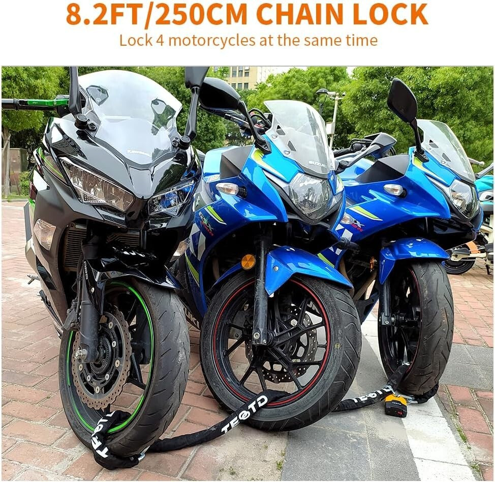 Anti-Theft U-Lock with 8.2ft Chain - Durable Security for Motorcycles & Trailers