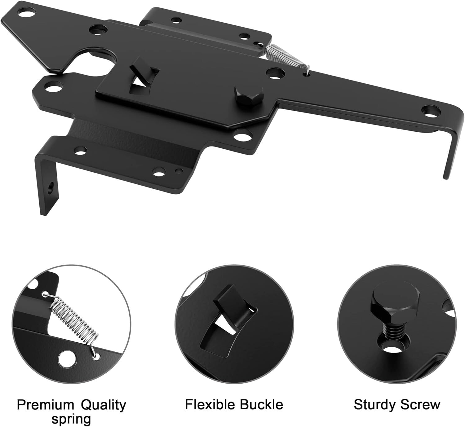 Durable Self-Closing Gate Hardware Kit: Stainless Steel Hinges & Latch Set