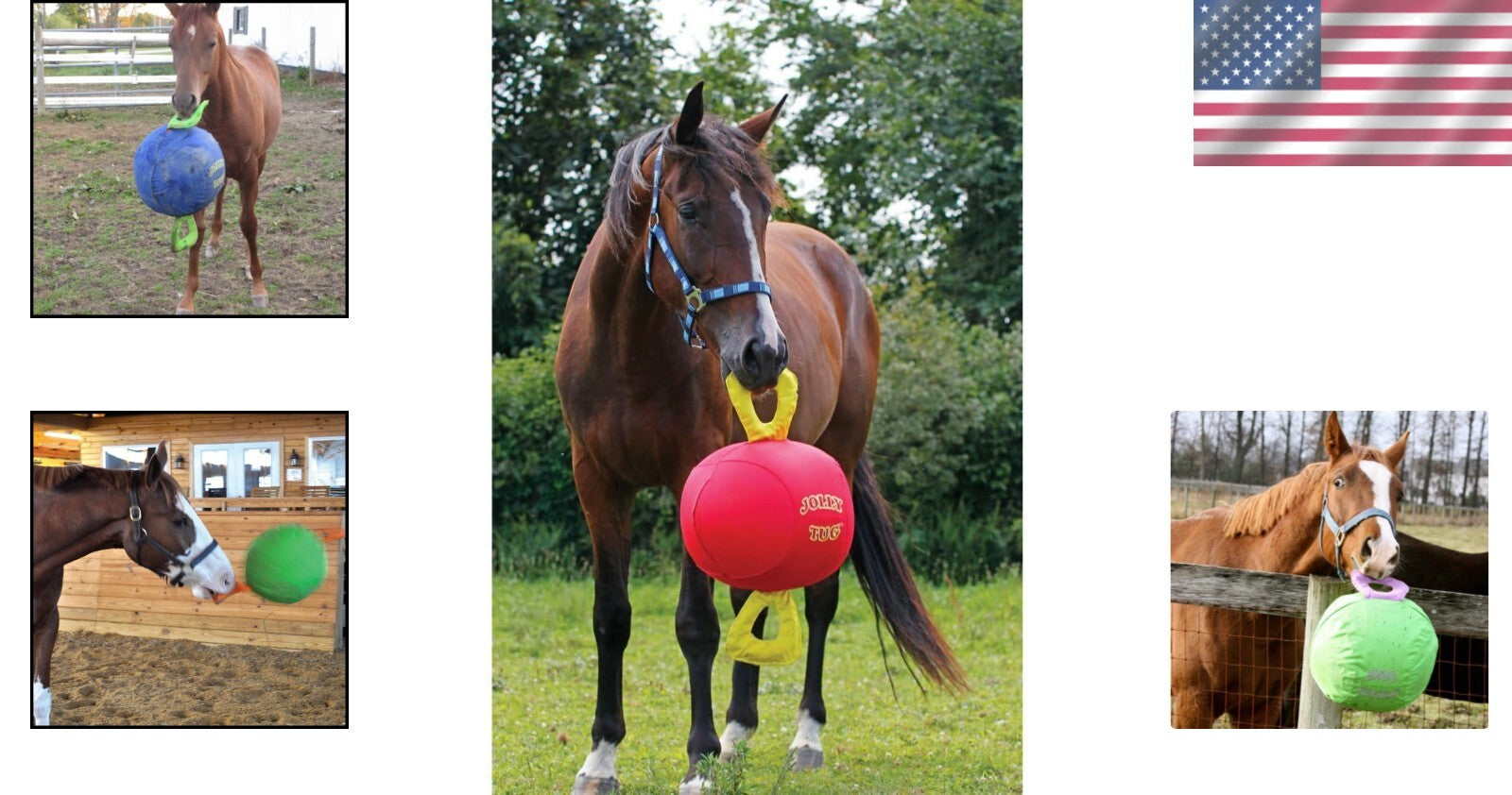 14" Jolly Tug Toy for Horses - Bright Blue, Machine Washable, All Breeds