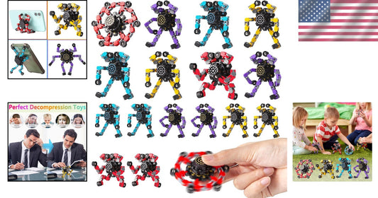 16 Transformable Fidget Spinners for Kids & Adults - Stress Relief Sensory Toys