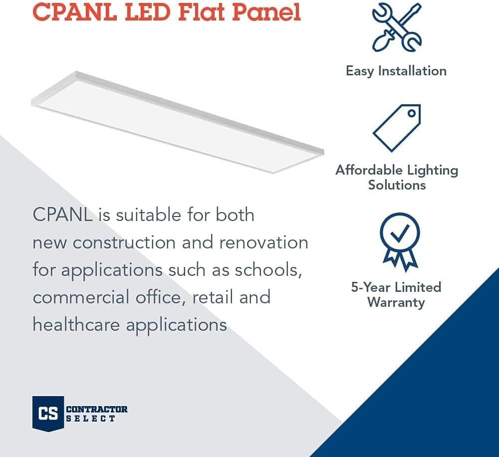 CSA Certified 1x4 LED Light Panel - Versatile for Bathroom, Classroom & Garage