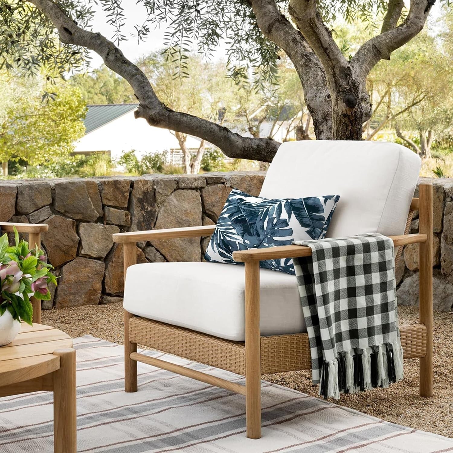 Elegant 12x20 in Waterproof Lumbar Pillows for Indoor and Outdoor Use - Set of 2