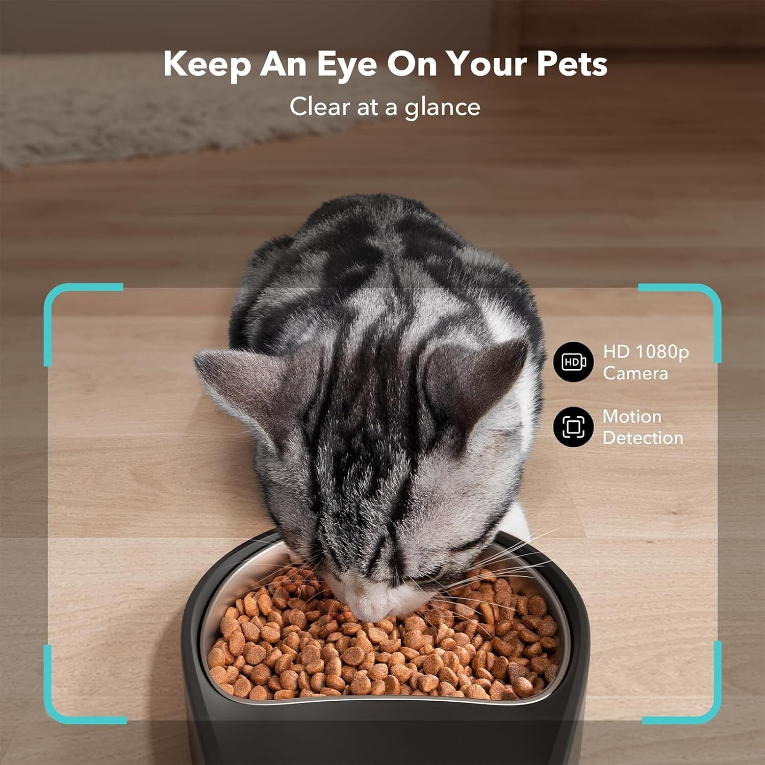 Smart Automatic Pet Feeder with 1080P HD Camera & 2-Way Audio for Cats & Dogs