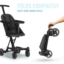 Load image into Gallery viewer, Lightweight Coast Rider Stroller - One-Hand Fold, Adjustable Handles, Black