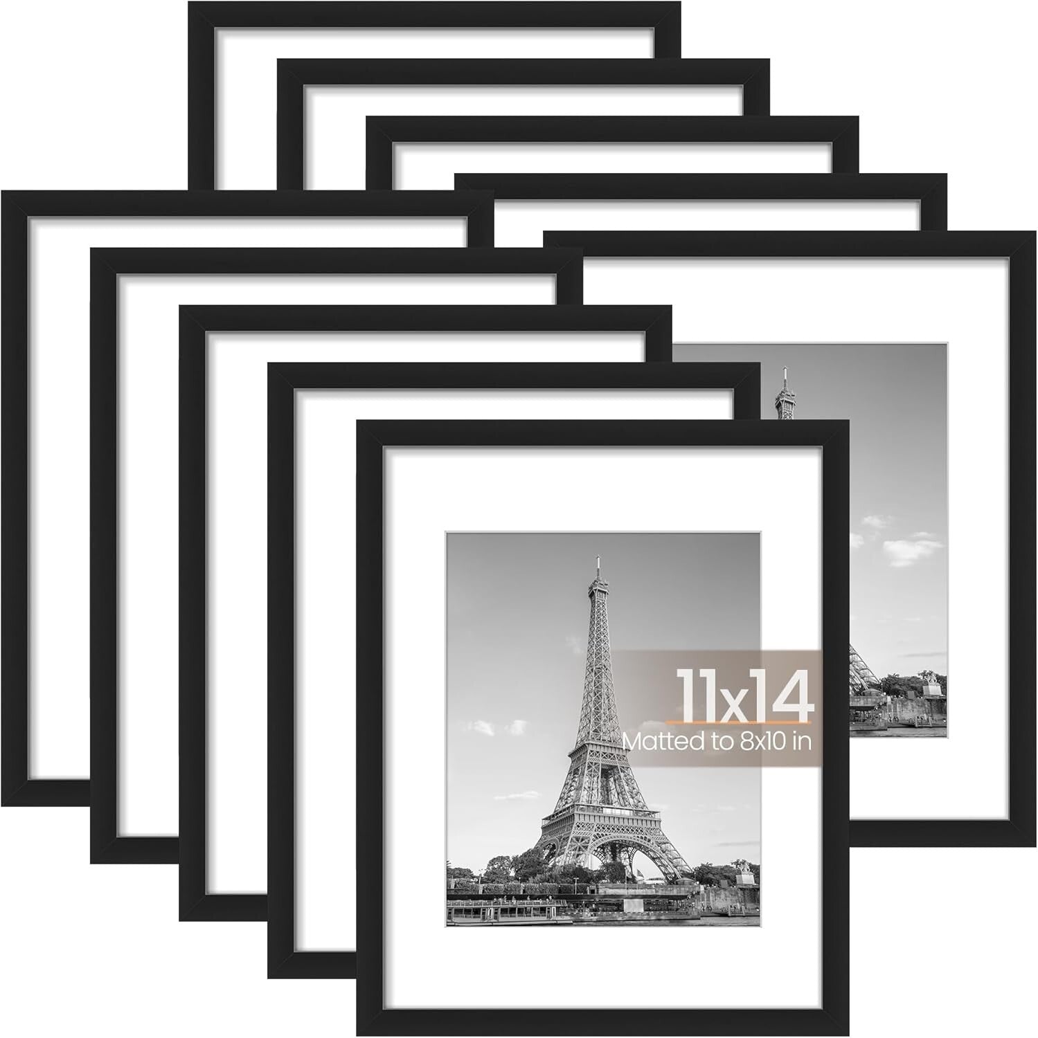 Gallery Wall Ready: 10 Pack of Black 11x14 Photo Frames with Acrylic Finish