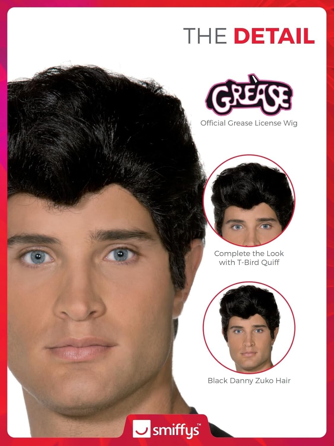 Authentic Women's Danny Wig in Black for Grease-Inspired Fancy Dress