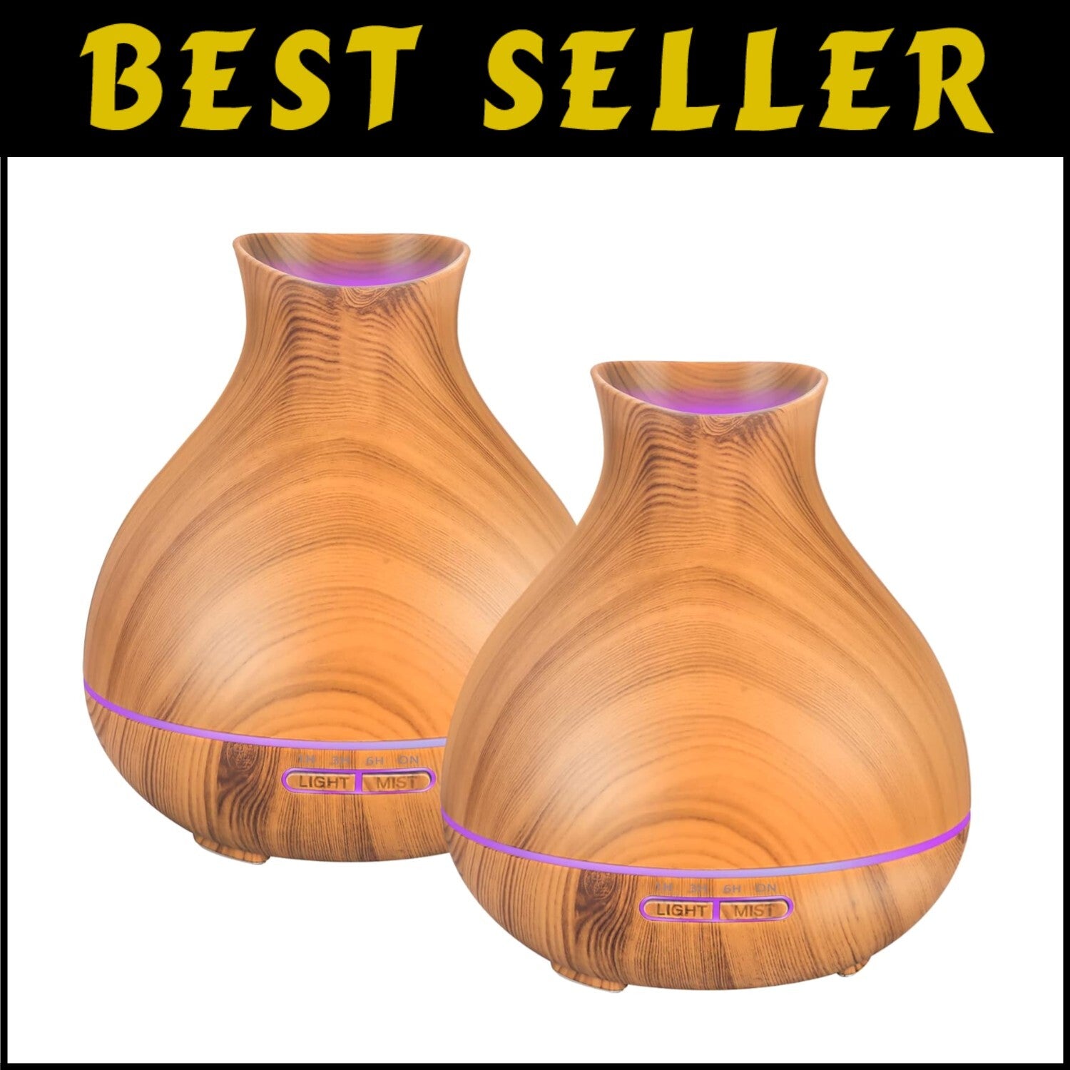 Large Capacity Essential Oil Diffuser - 2 Pack with Auto Shut-Off Features