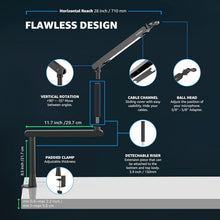 Load image into Gallery viewer, Versatile Microphone Arm with 360° Swivel and Cable Management for Creators