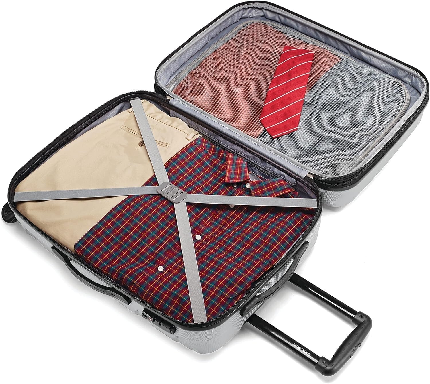 Omni PC 28-Inch Expandable Hardside Spinner Luggage - Silver, 10-Year Warranty