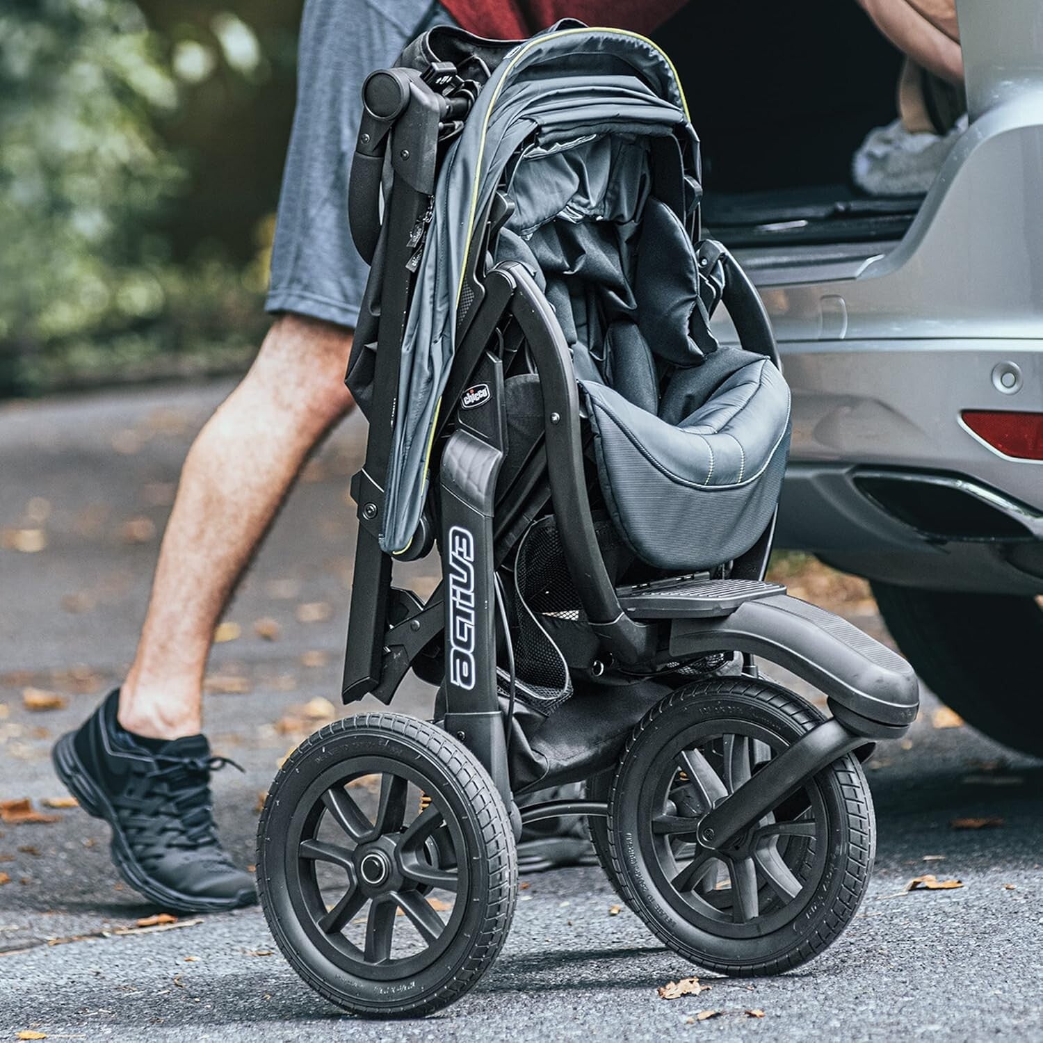 Lightweight Activ3 Jogging Stroller - Eclipse Grey with Adjustable Handle