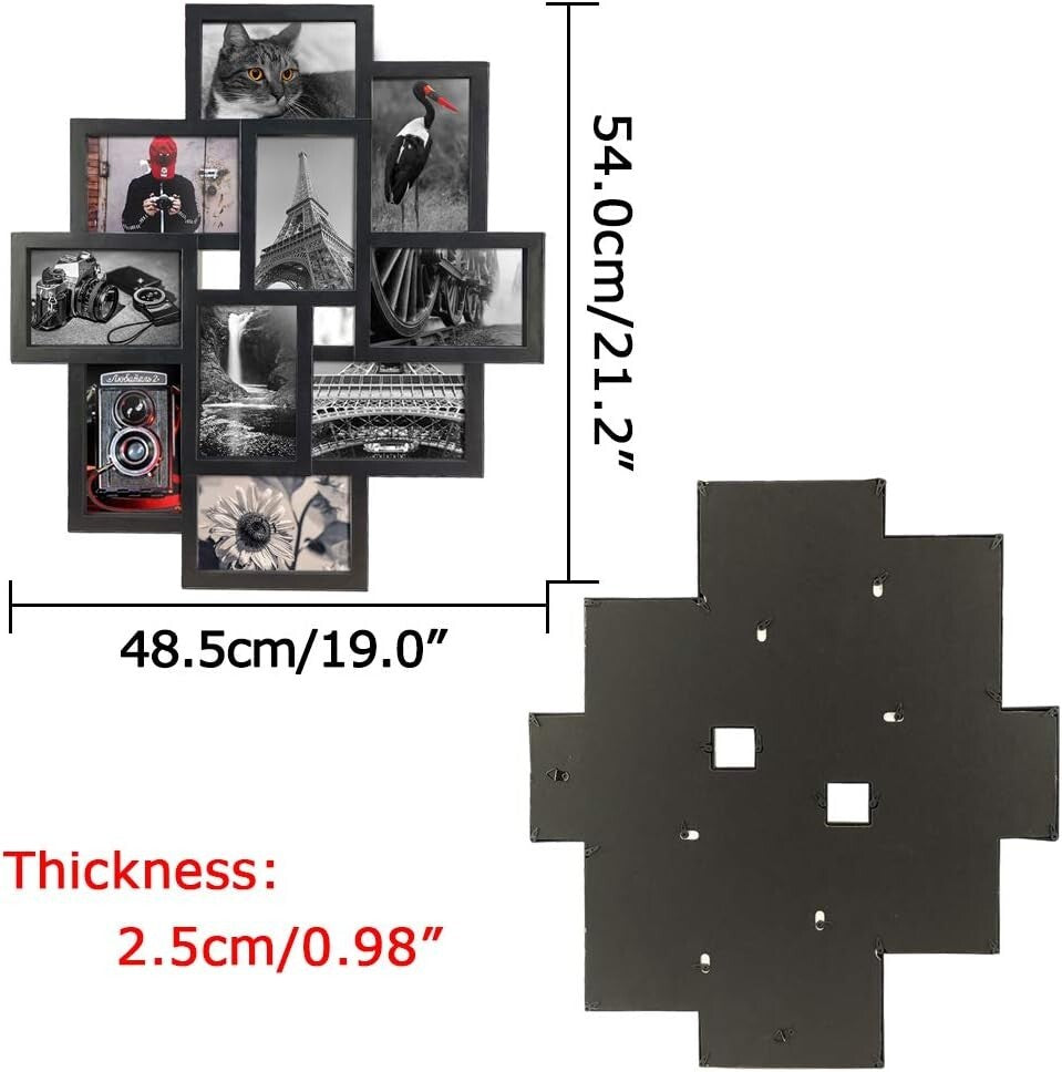 Create Stunning Memories with 10-Opening 4x6 Black Collage Picture Frame