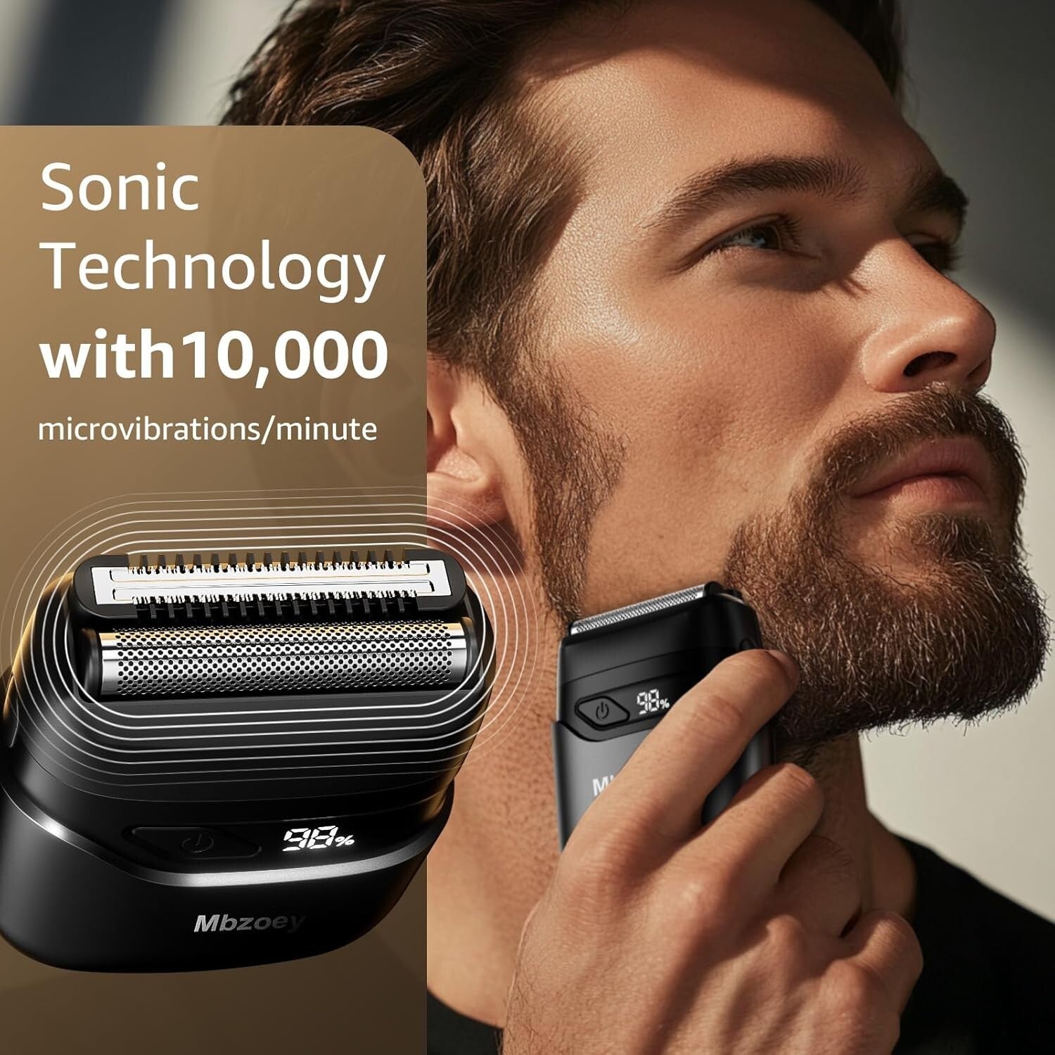 Men's Travel-Friendly Electric Foil Shaver with Smart Sensing Technology