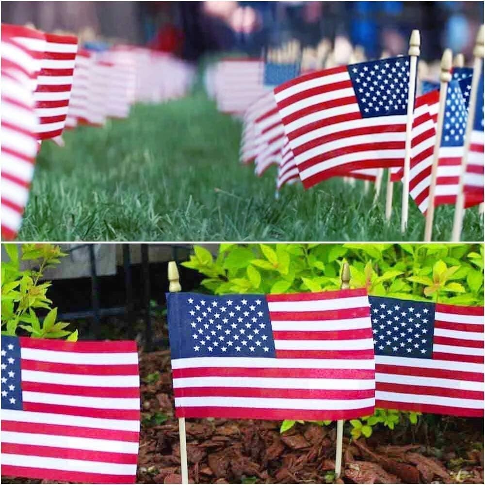 Durable 500 Mini American Flags on Stick - Perfect for Independence Day Decor