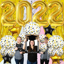 Load image into Gallery viewer, Reusable 2022 Gold Graduation Balloons &amp; Confetti Set - Picture-Perfect Decor