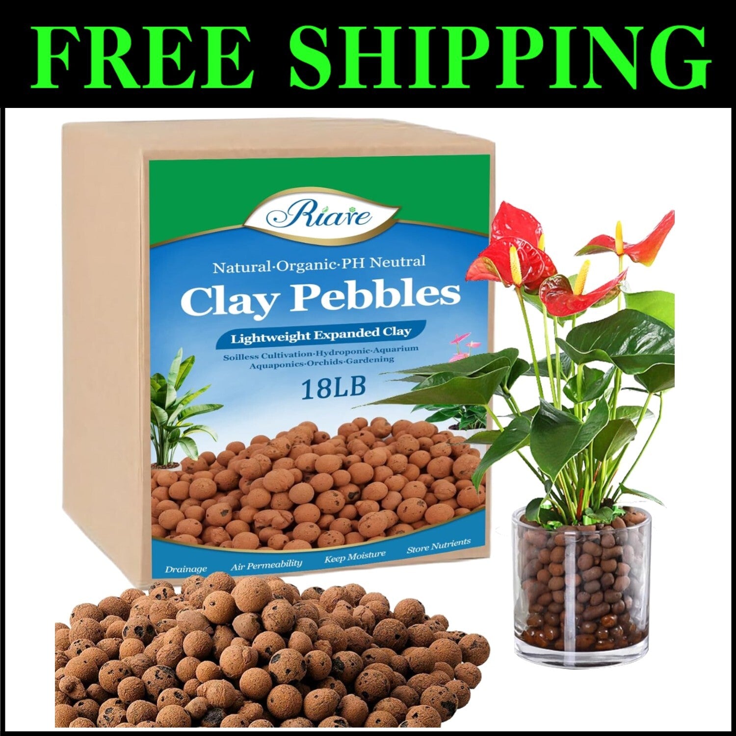 Lightweight 4-16 mm Clay Pebbles – Ideal Growing Media for Indoor & Hydroponics