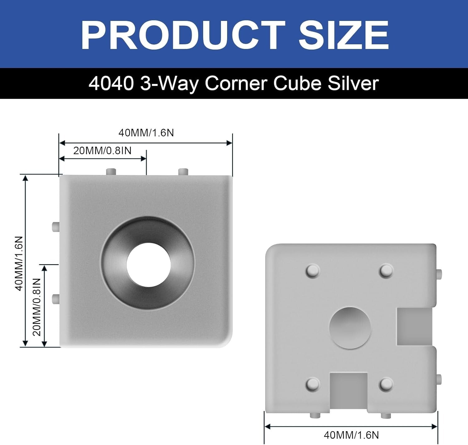 12-Pack 4040 Aluminum Corner Cube T-Slot Kit - Perfect for CNC and DIY Projects