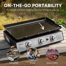 Load image into Gallery viewer, Portable Tabletop Gas Grill Griddle - 319 sq. in Cooking Area for Gatherings