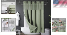 Load image into Gallery viewer, Waterproof Waffle Weave Shower Curtain with Snap-In Liner, Modern Grommet Style